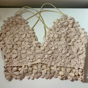 Beige Crochet Bralette